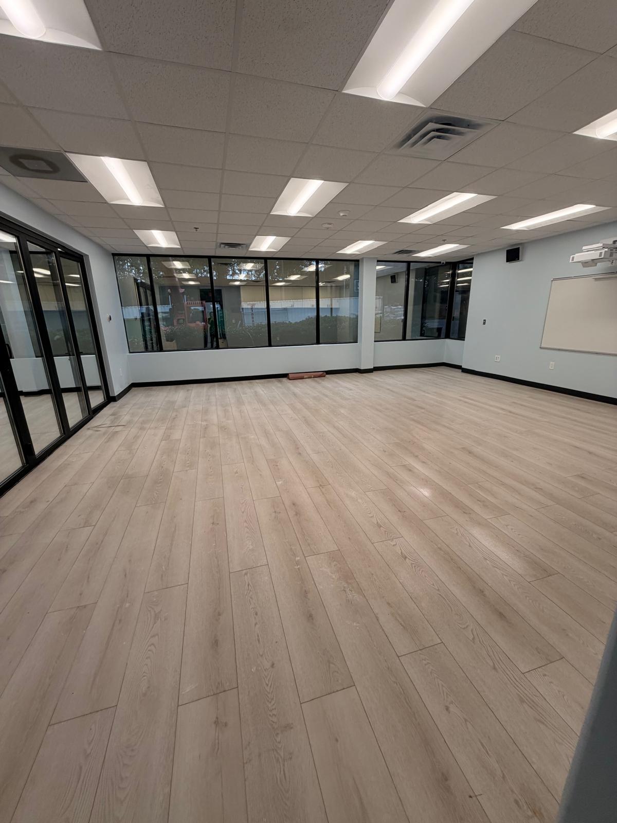 Office space before and after post-construction cleaning — after
