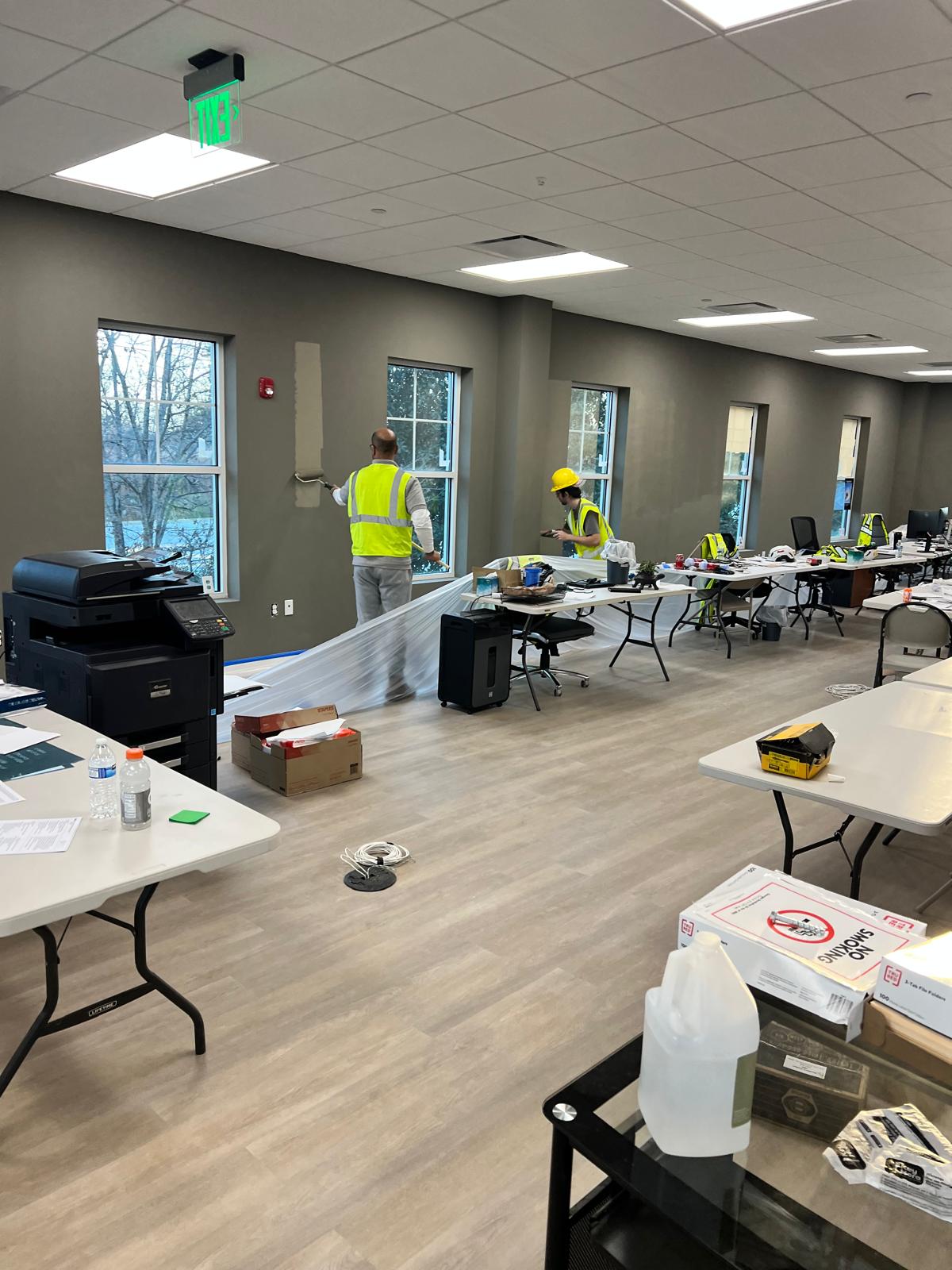 Commercial office suite before and after interior repaint
